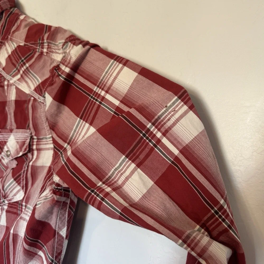 BKE Buckle Pearl SnapShirt Men's Sz M Standard Fit Long Sleeve Multi Color Plaid - Picture 3 of 9
